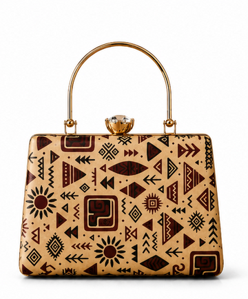 Tribal Geometric Printed Box Clutch – Handcrafted Ethnic Designer Handbag